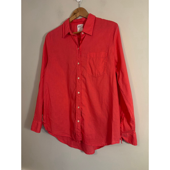 GAP Womens Linen Blend Easy Shirt Medium Coral - Picture 4 of 10
